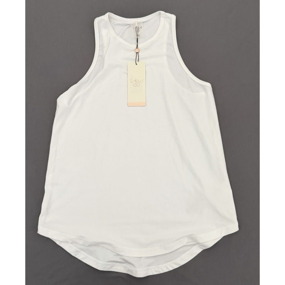 Calia Cutaway Tank Womens Size XS White Athletic Top Breathable Lightweight New